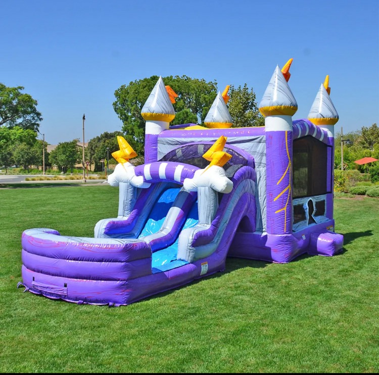 THUNDER DUAL LANE BOUNCE HOUSE WITH SLIDE WET