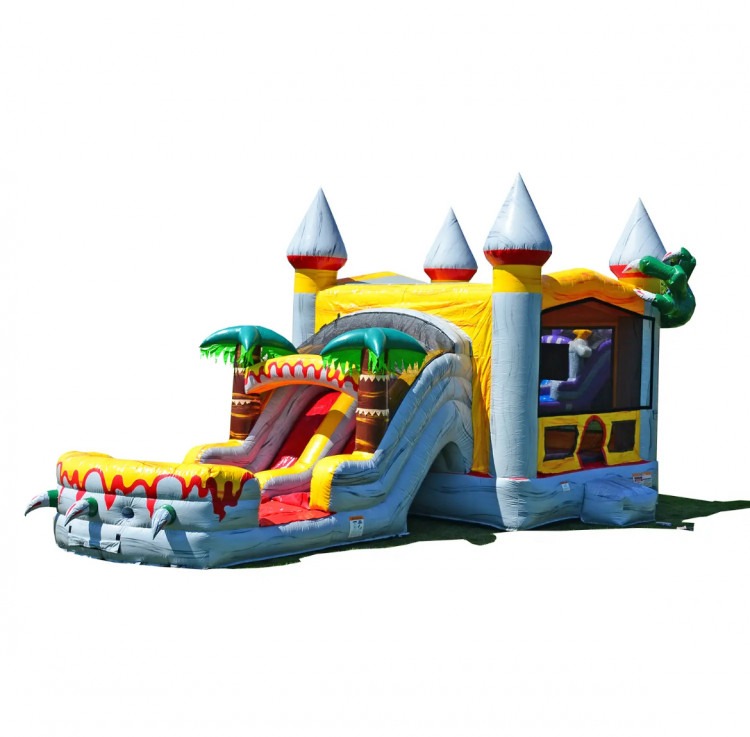 T-REX DUAL LANE BOUNCE HOUSE WITH SLIDE WET